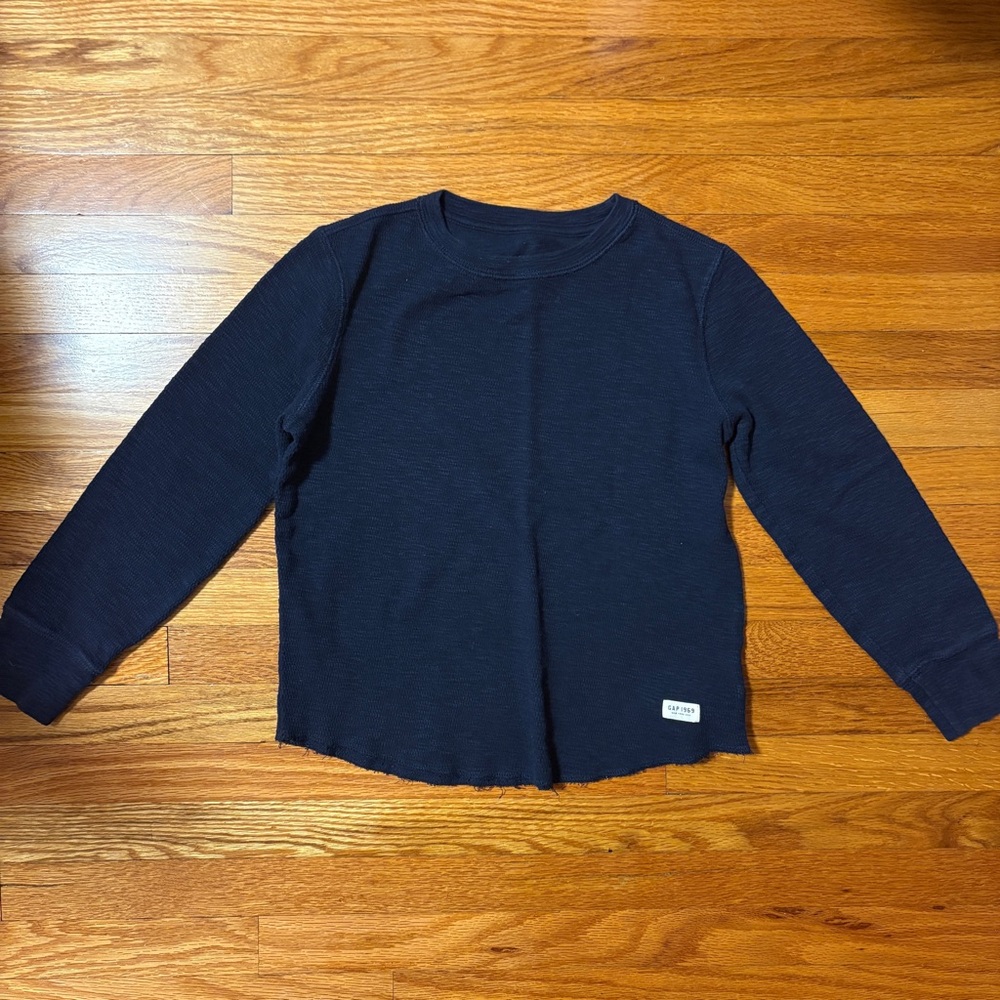 4/$20 EUC Gap kids waffle knit navy blue size 6-7 small